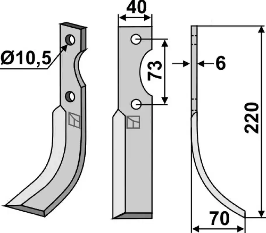 Fräsmesser 220x40mm, rechts